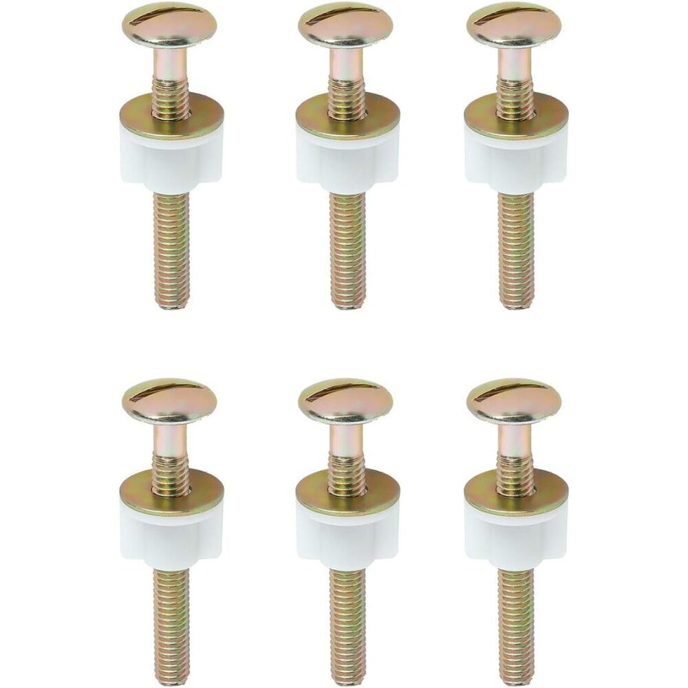 6 Pieces Universal Steel Toilet Seat Bolts, Heavy Duty Hinge Screws Replacement